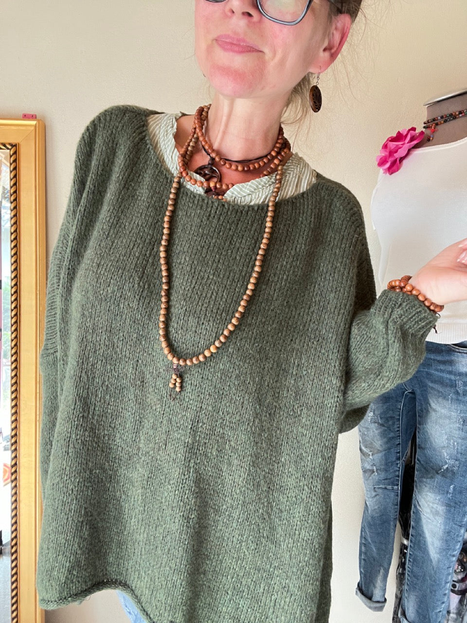 Strickpullover Sunny Olive Grün