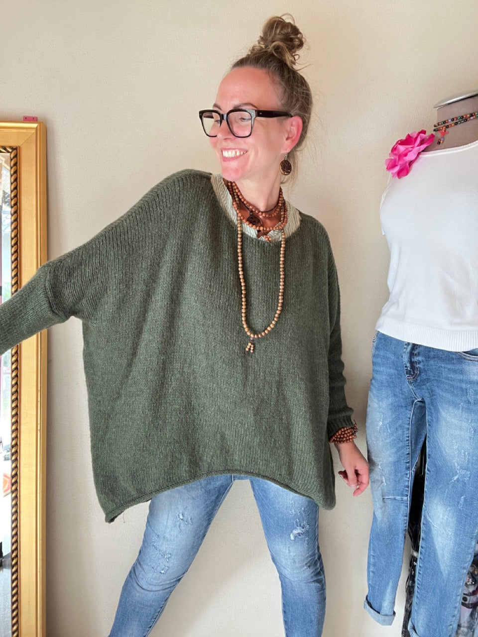 Strickpullover Sunny Olive Grün
