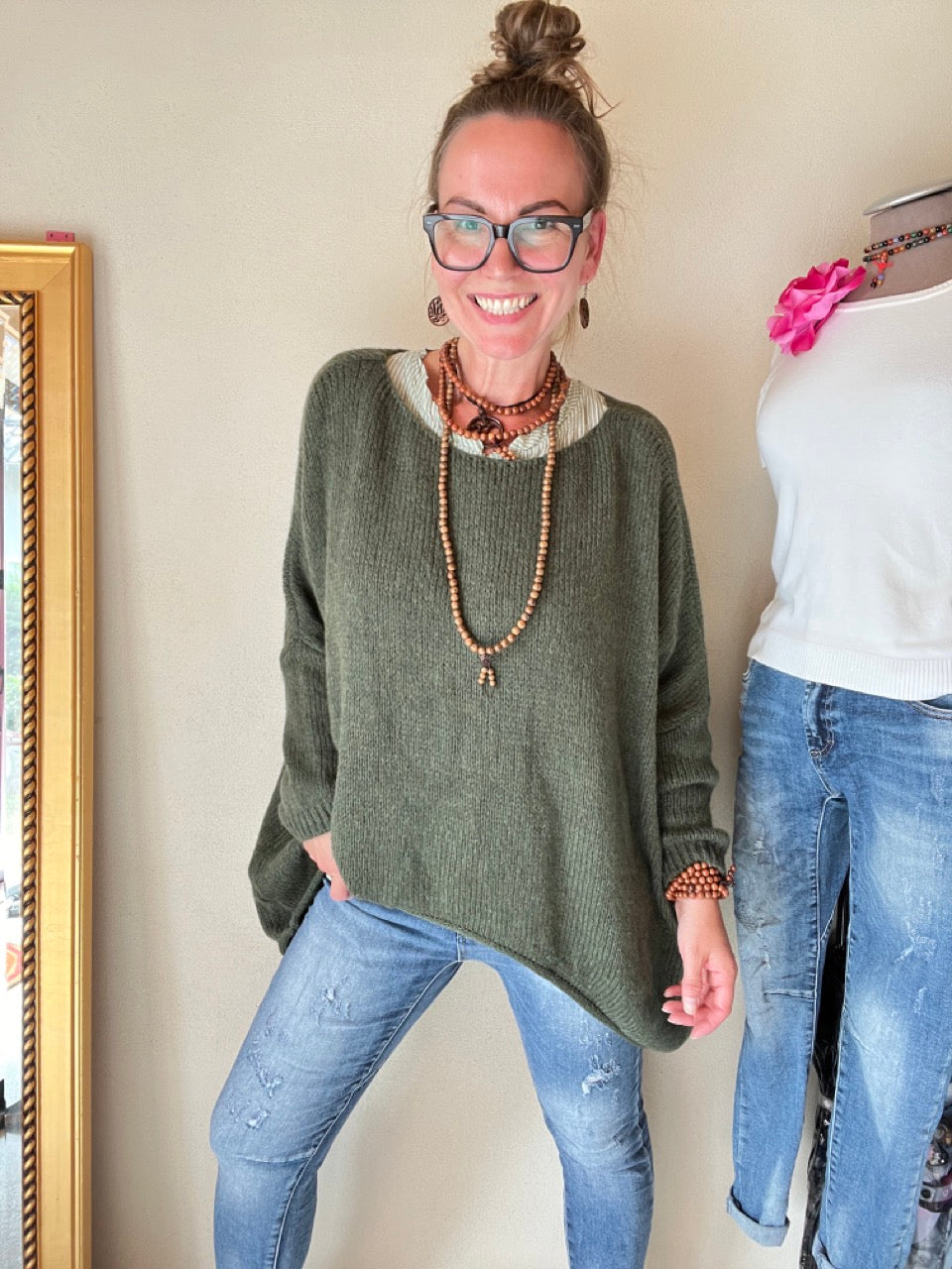 Strickpullover Sunny Olive Grün