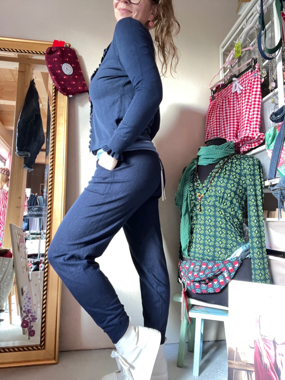 Hose Strickpants Freizeitheld Blau