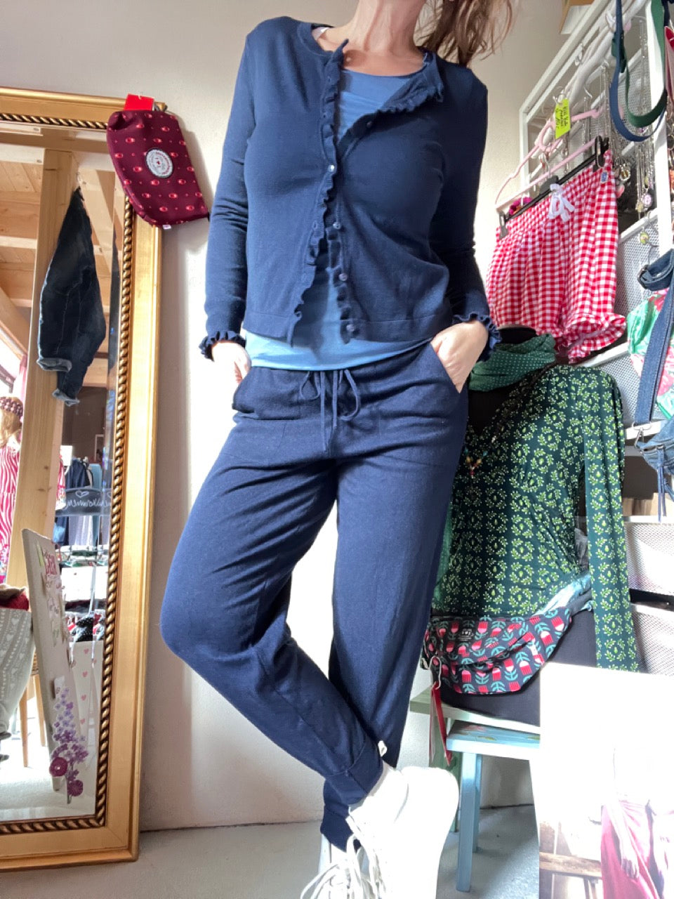 Hose Strickpants Freizeitheld Blau
