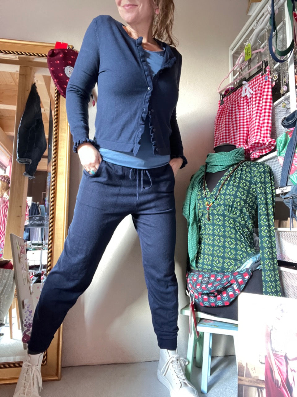 Hose Strickpants Freizeitheld Blau