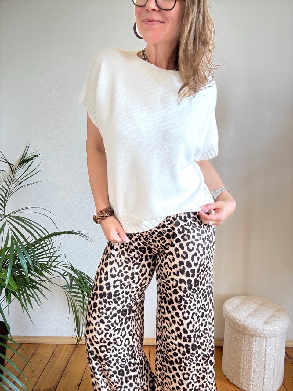Pulli Kurzarm Weiß
