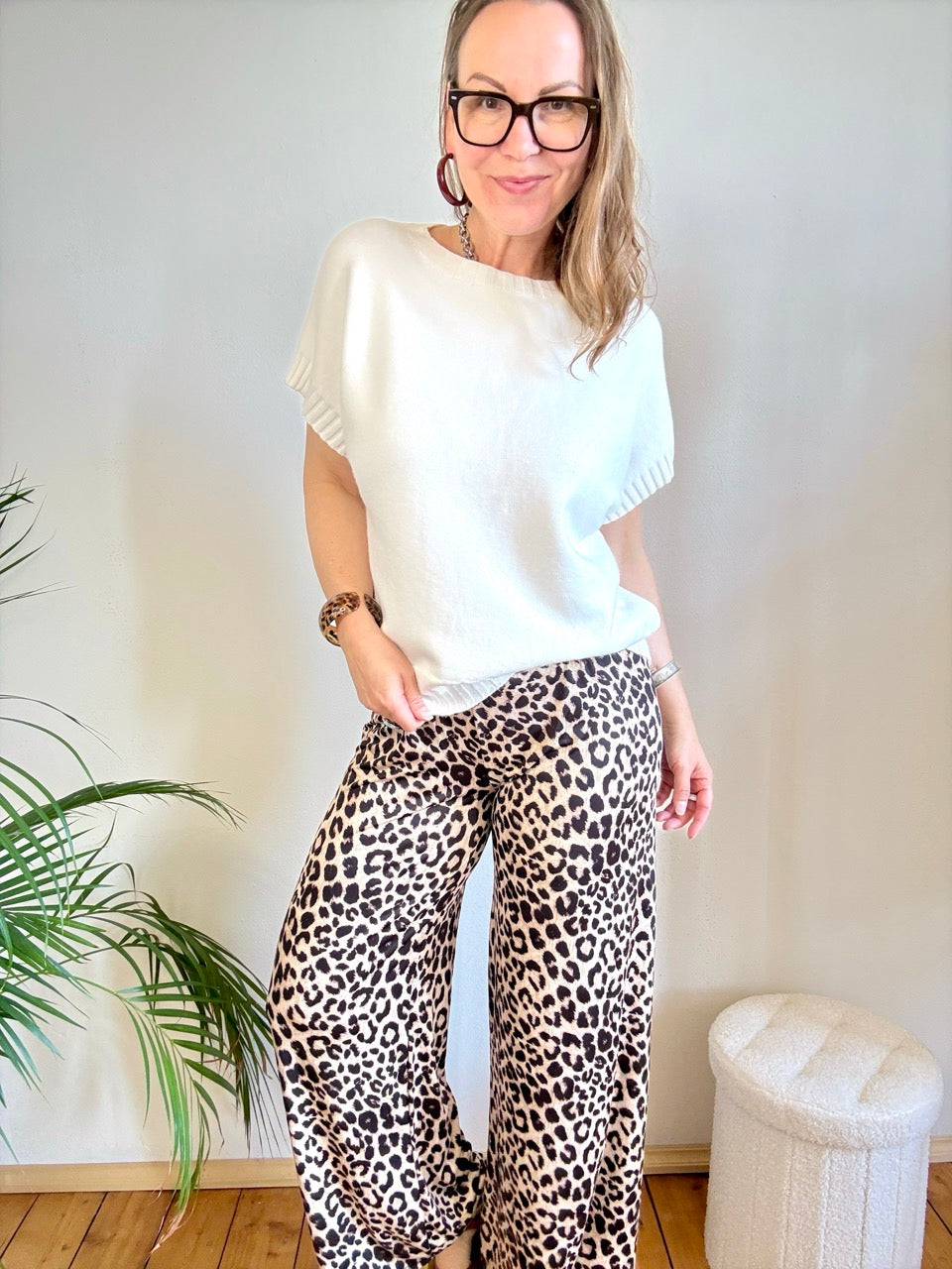 Pulli Kurzarm Weiß