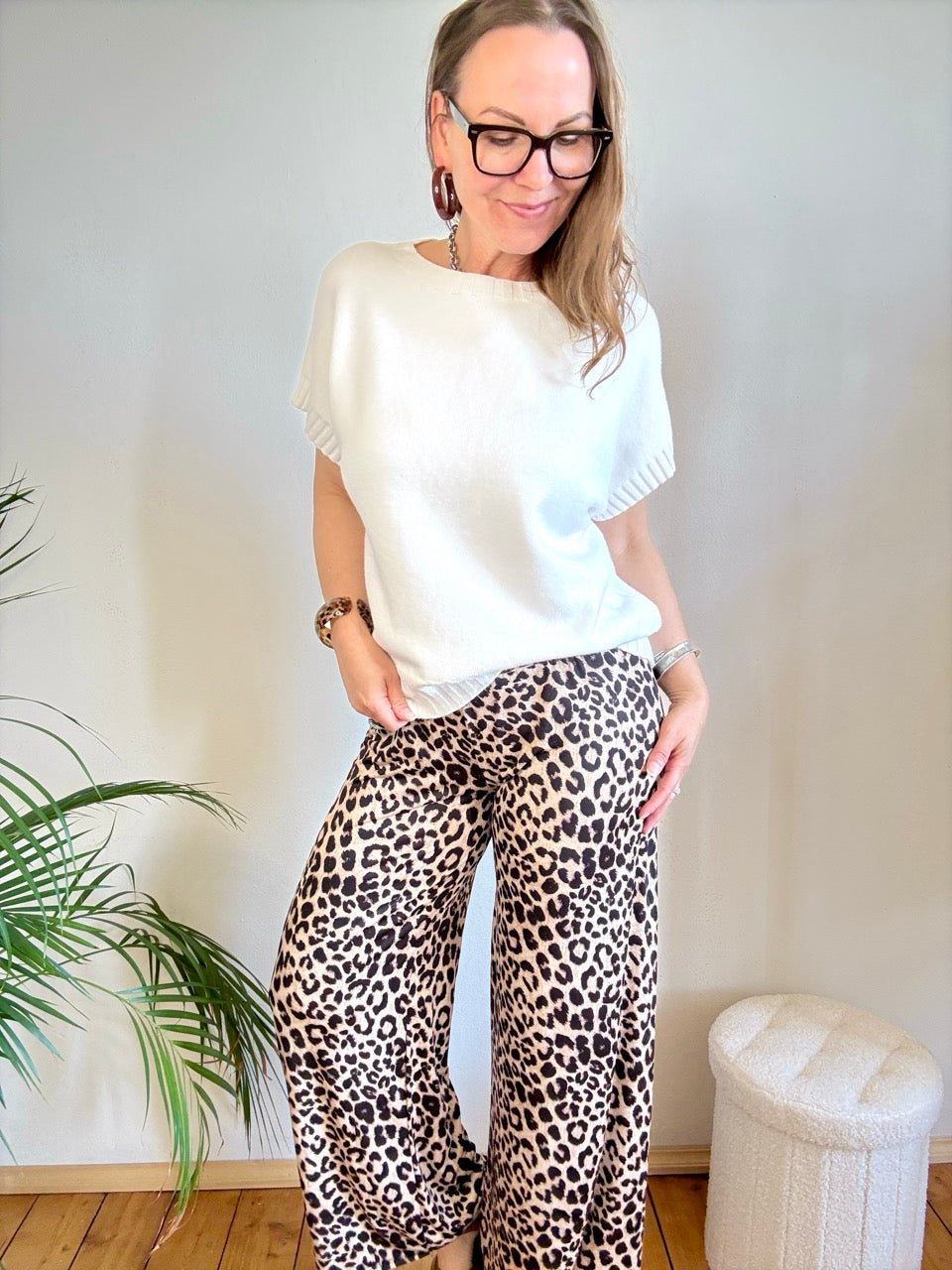 Pulli Kurzarm Weiß