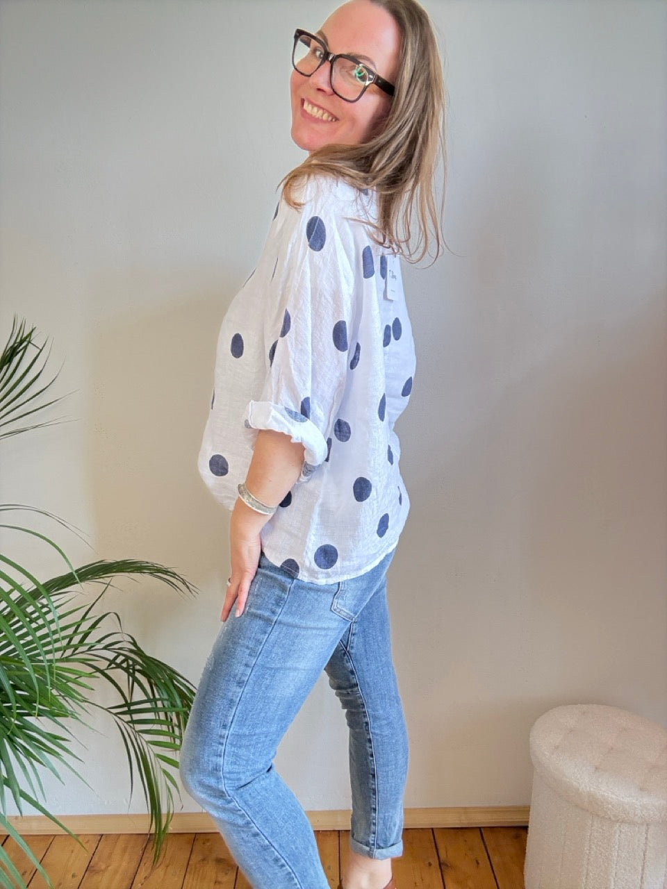 Shirt Leinen Lina Weiß