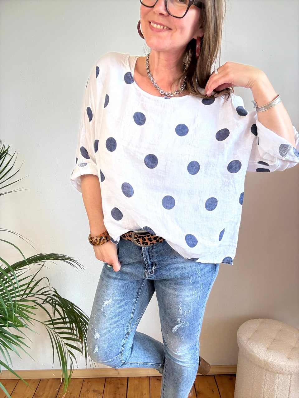 Shirt Leinen Lina Weiß