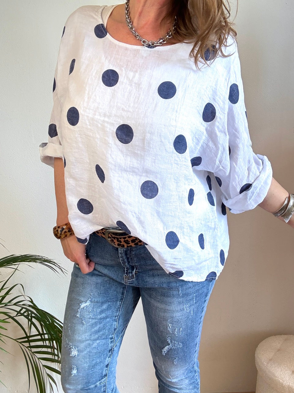 Shirt Leinen Lina Weiß