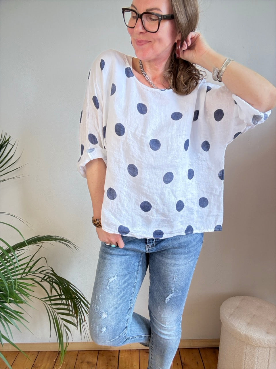 Shirt Leinen Lina Weiß