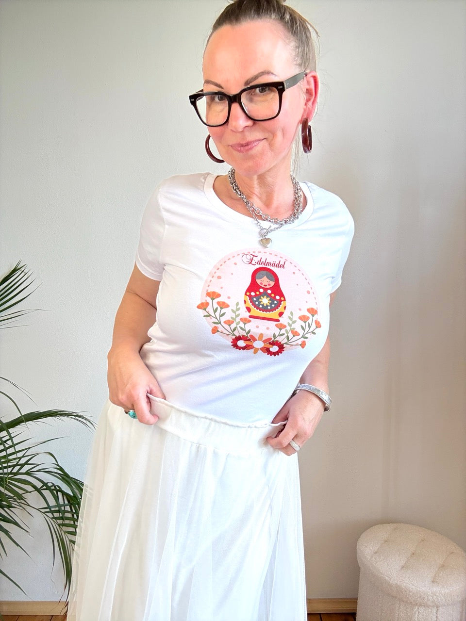 Shirt Edelmädel Matroschka Weiß