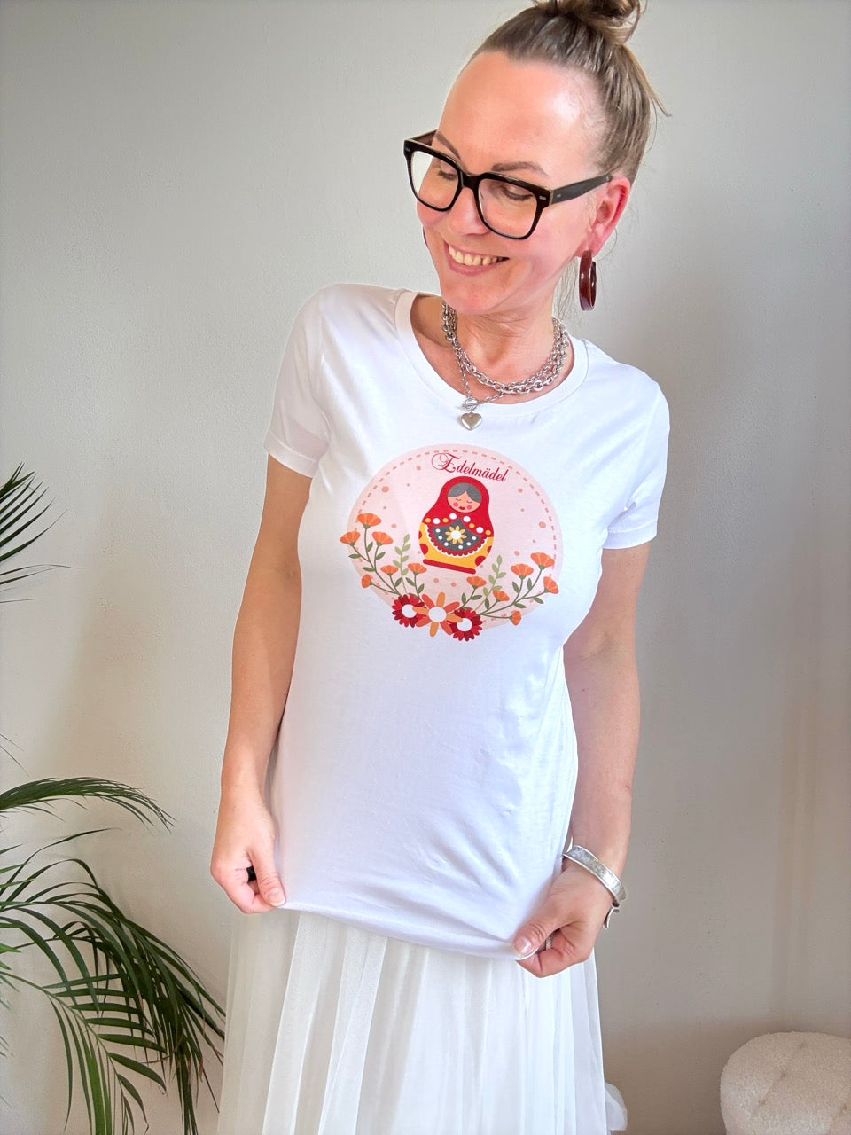 Shirt Edelmädel Matroschka Weiß