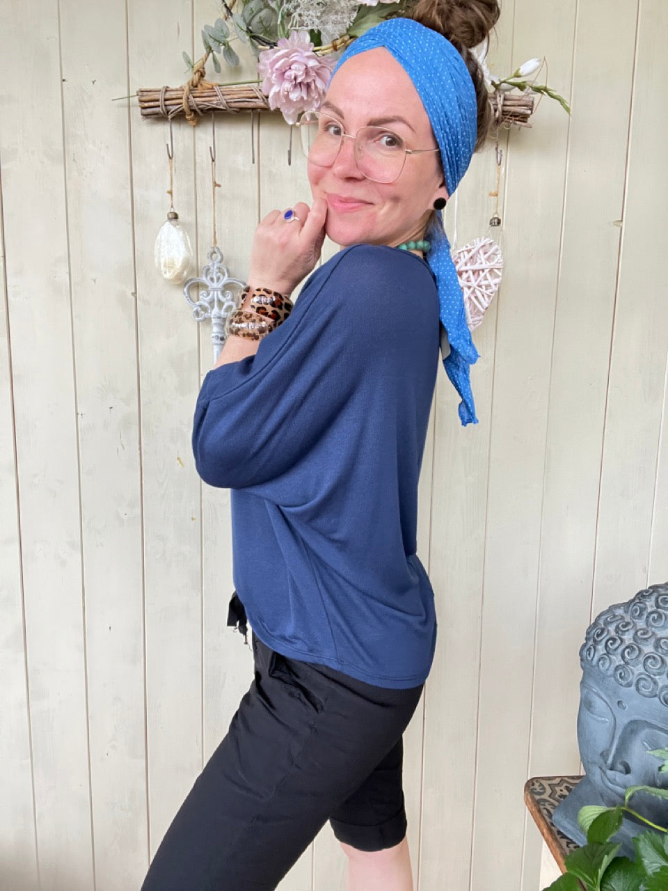 Shirt Sommerwind Creme Blau