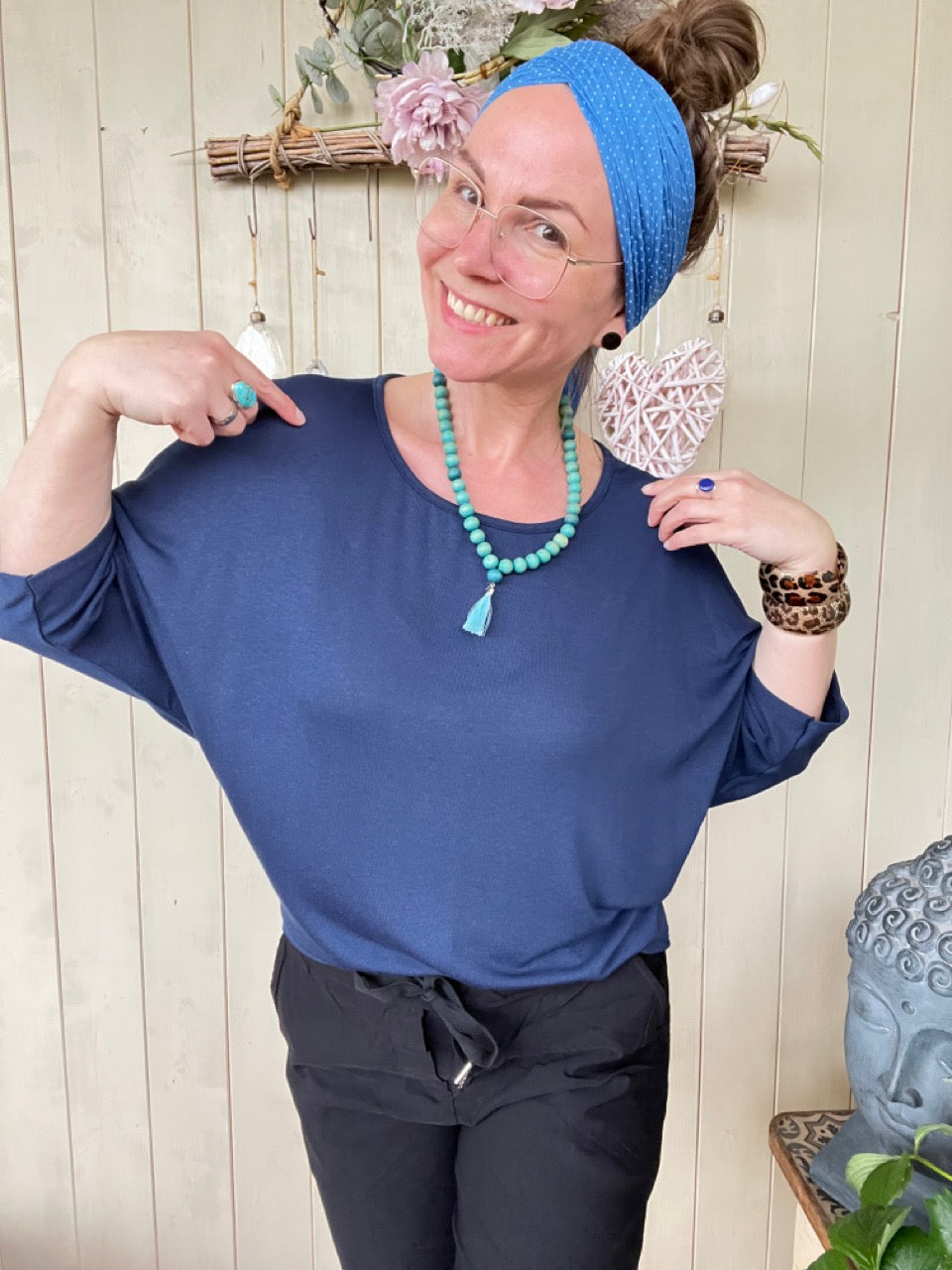 Shirt Sommerwind Creme Blau