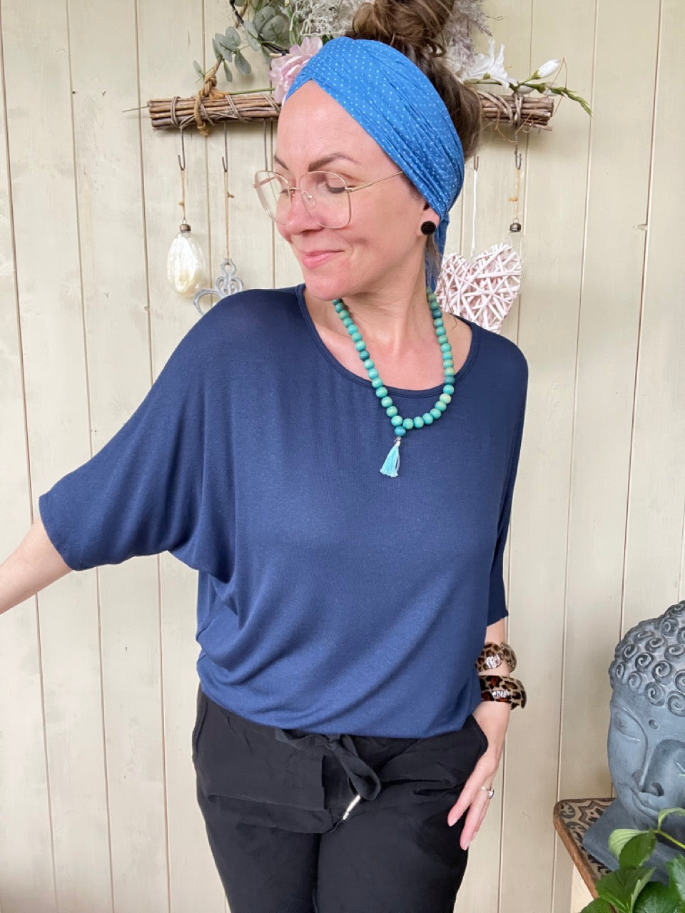 Shirt Sommerwind Creme Blau