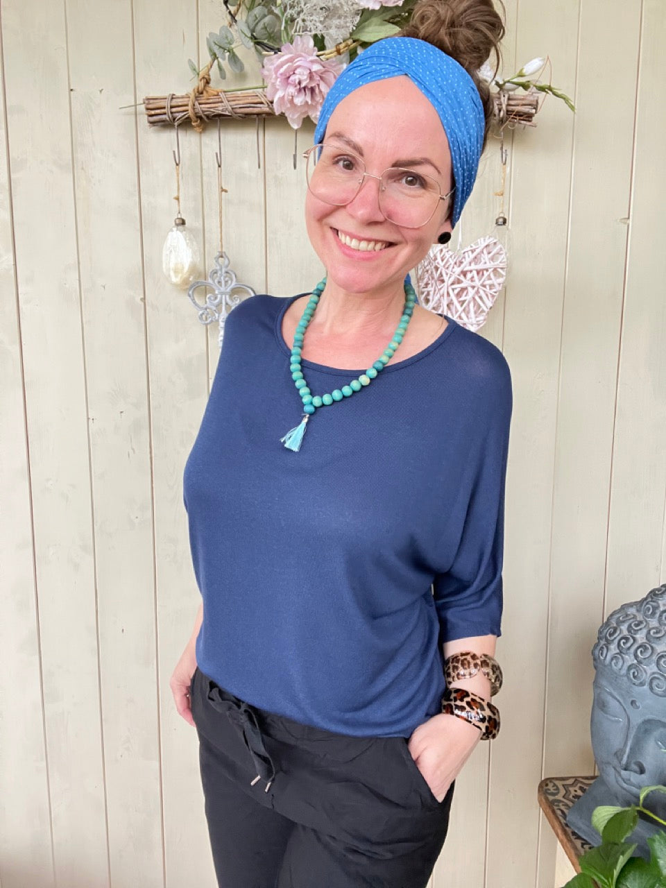 Shirt Sommerwind Creme Blau