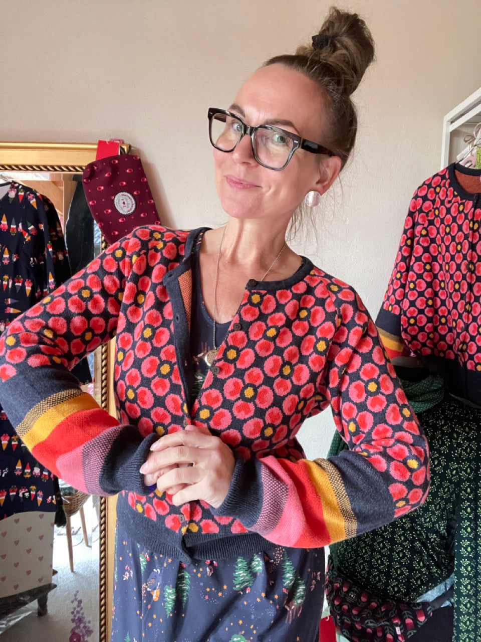 Strickjacke Winterblüte Bunt