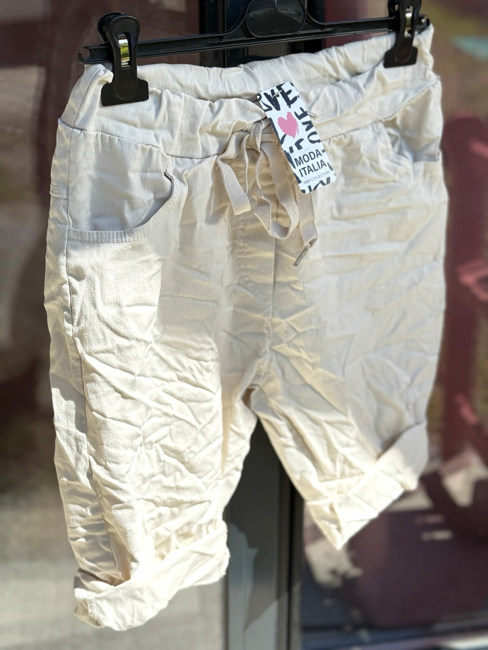Jogpants Short Nice Style Cream