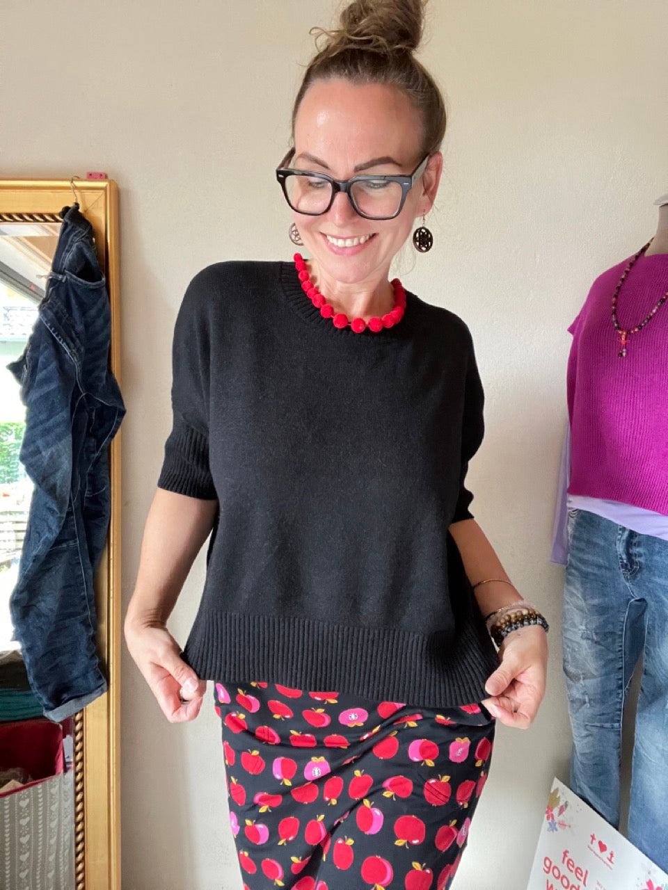 Pulli Frida Frohsinn Schwarz
