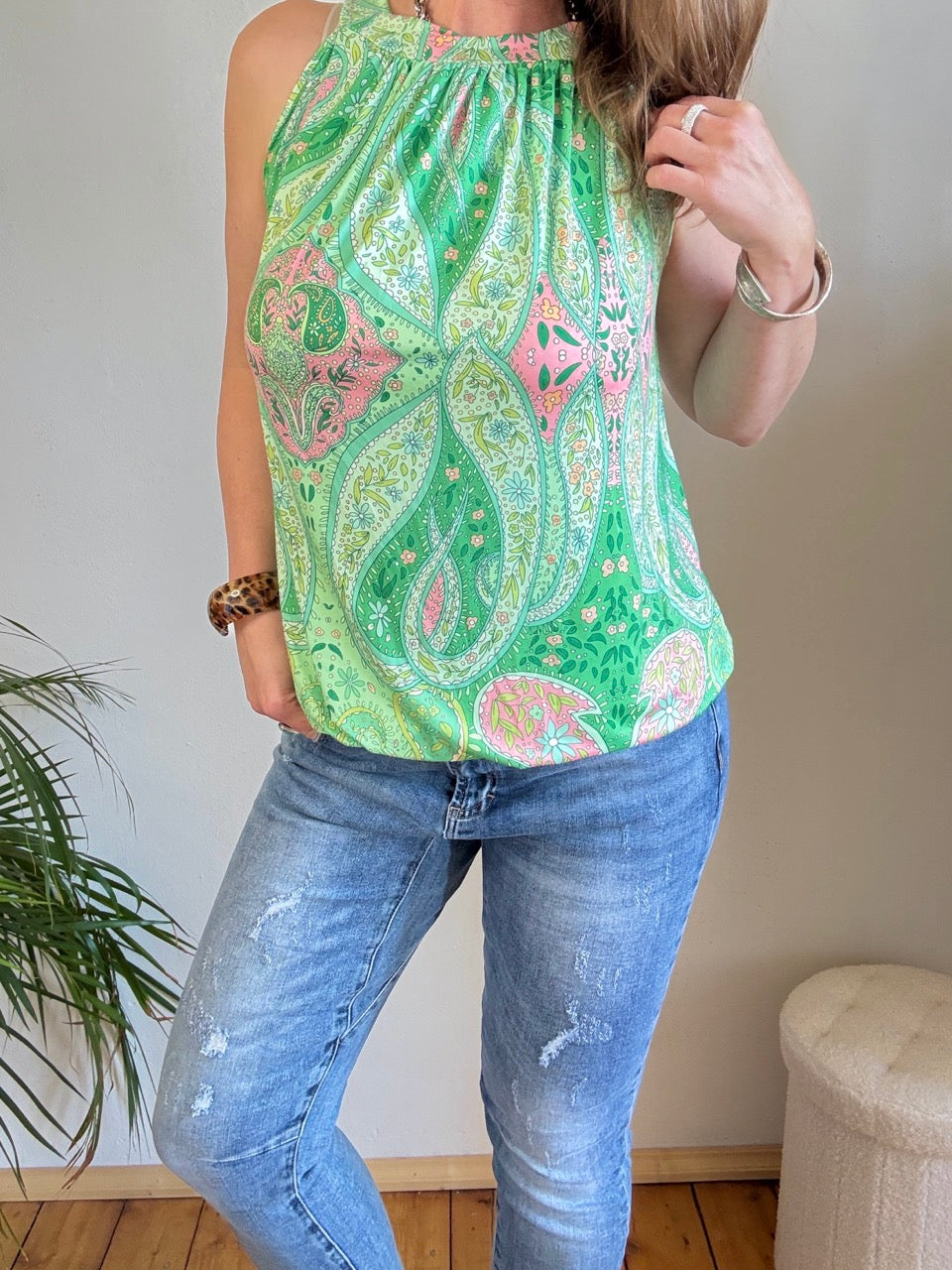 Top Alice Paisley Grün