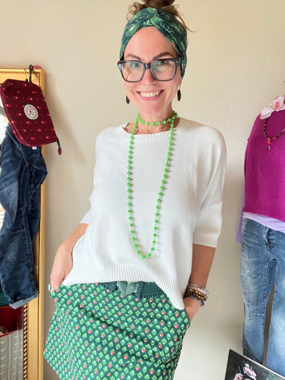 Pulli Frida Frohsinn Wollweiß