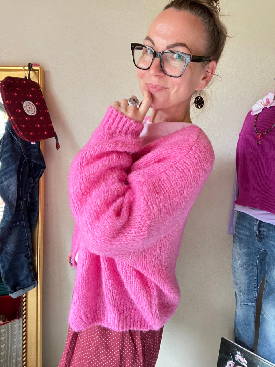 Strickjacke Wollgenuss Taffy Pink