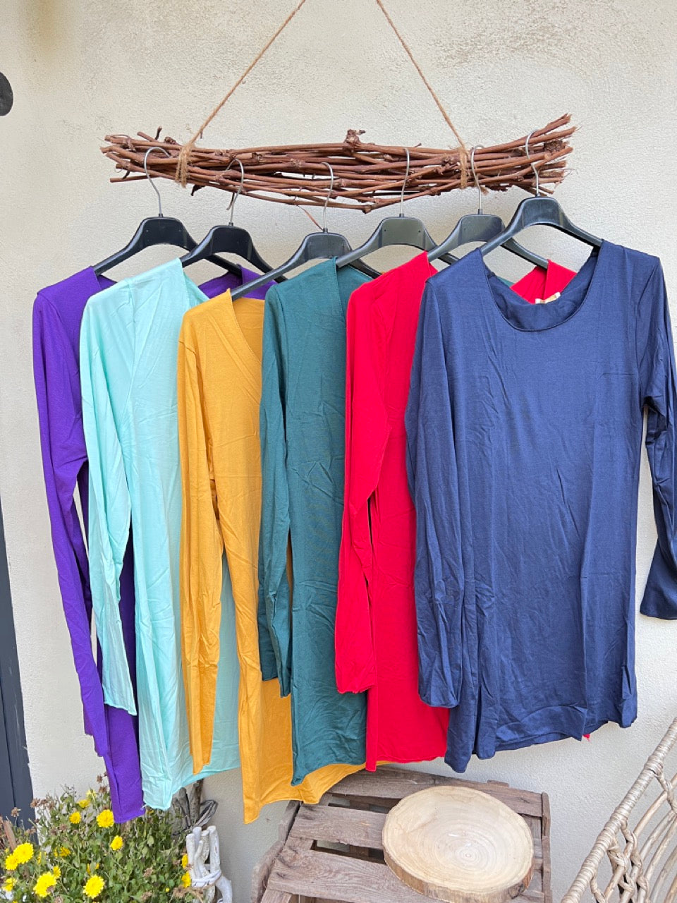 Langarmshirt Basic Freude Violett