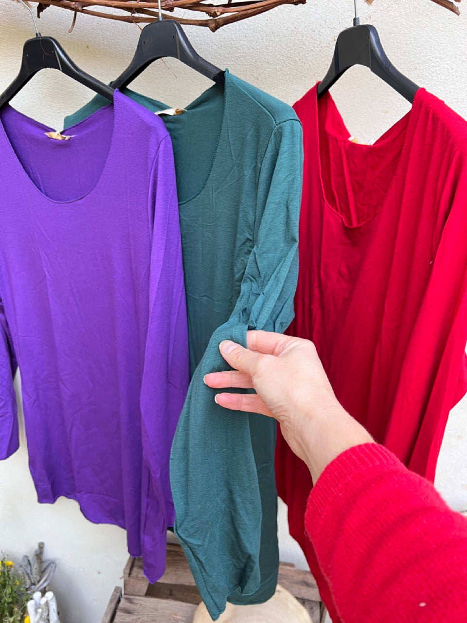 Langarmshirt Basic Freude Tannen Grün