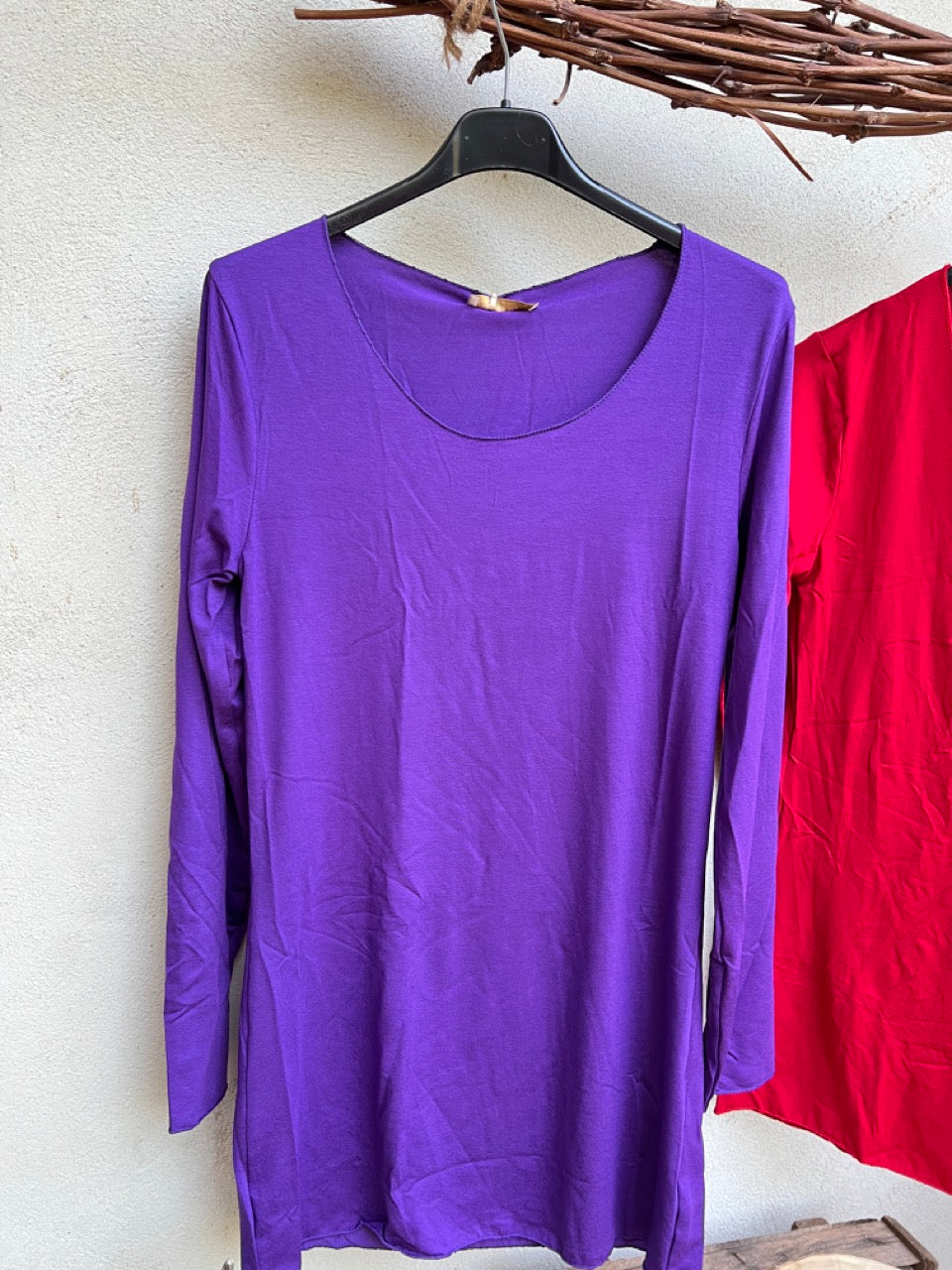 Langarmshirt Basic Freude Violett