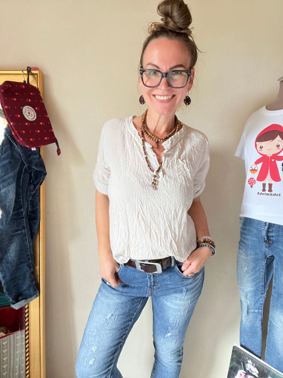 Shirt Knopfsache Sand Beige