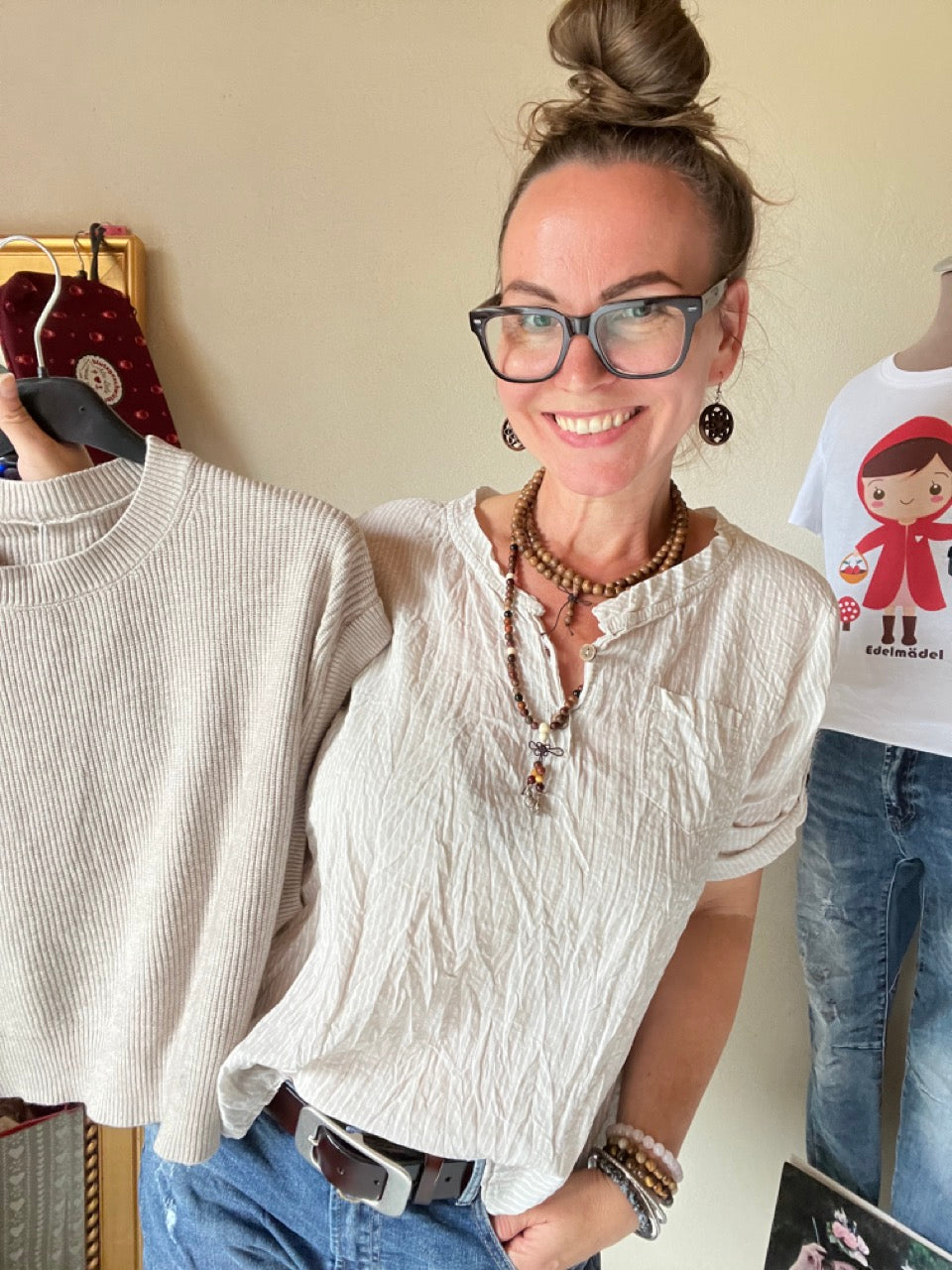 Shirt Knopfsache Sand Beige