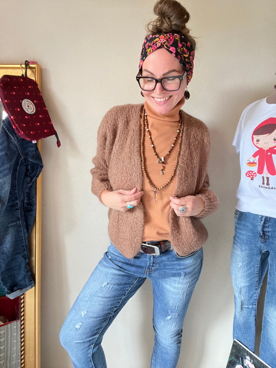 Strickjacke Wollgenuss Cappuccino