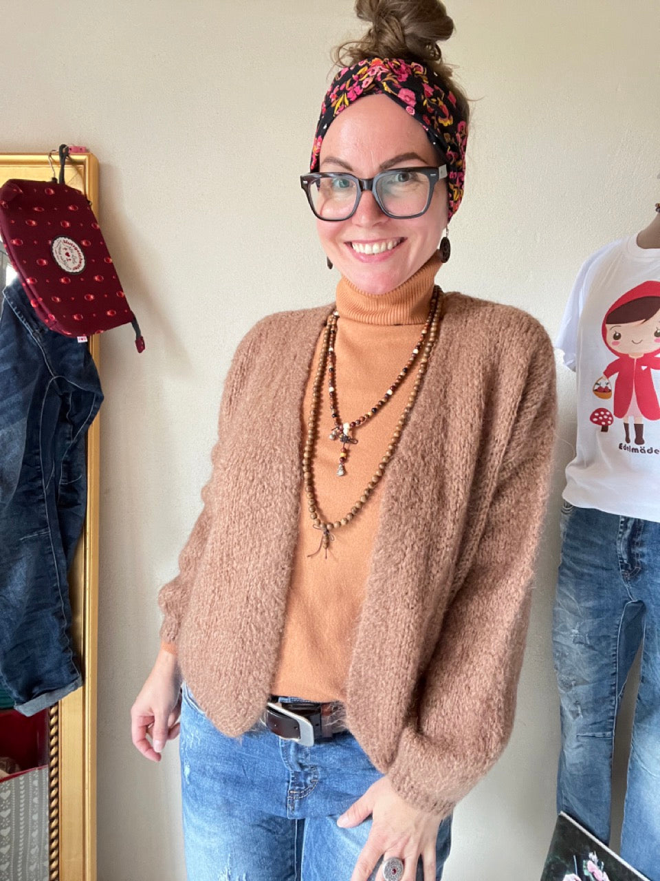 Strickjacke Wollgenuss Cappuccino
