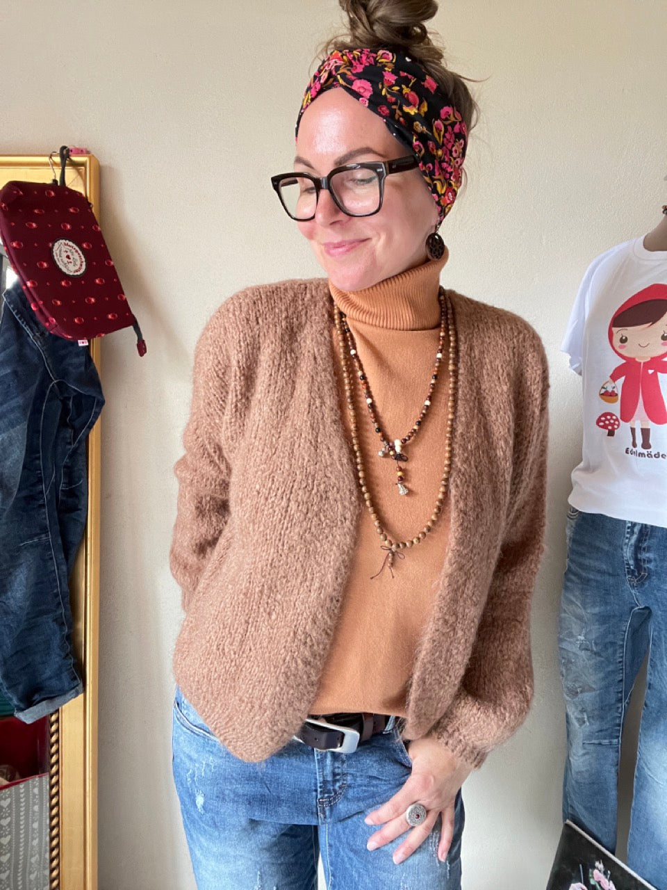 Strickjacke Wollgenuss Cappuccino