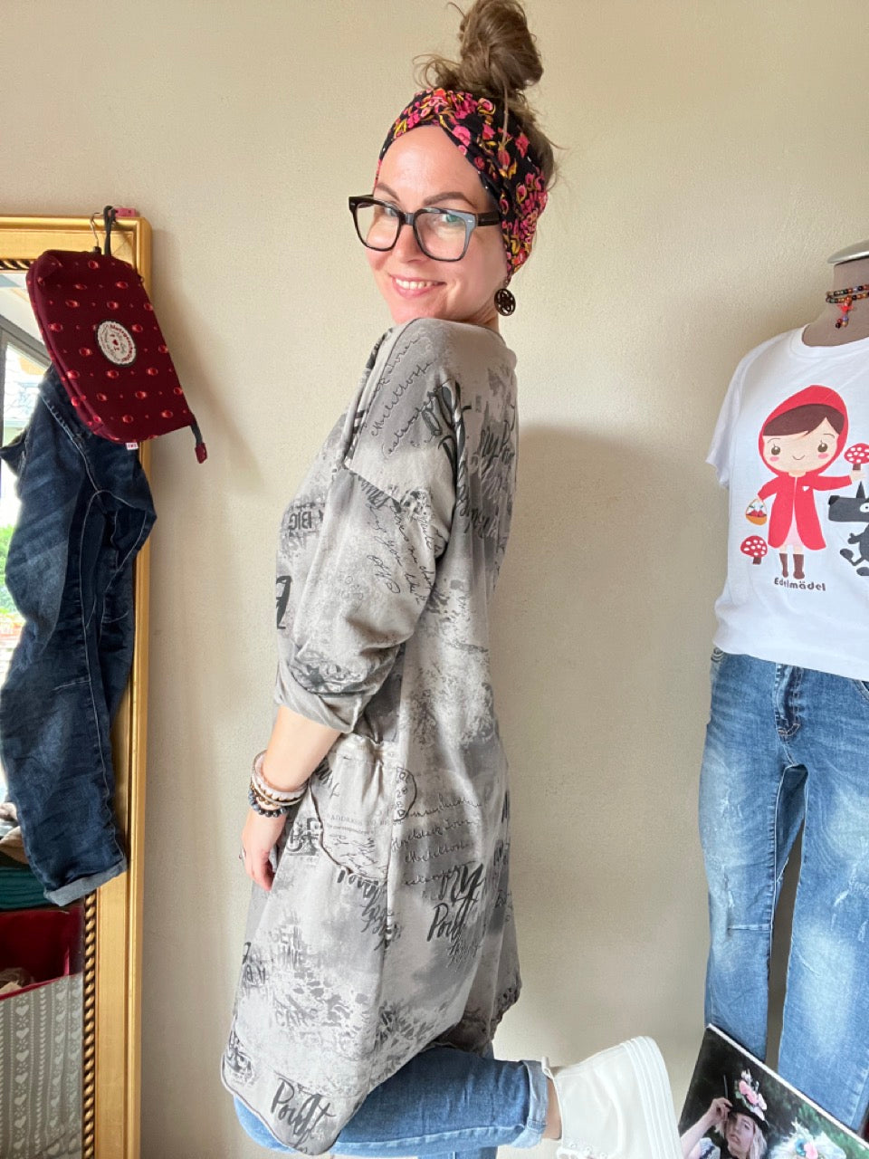 Shirt Kleid Paris Grau