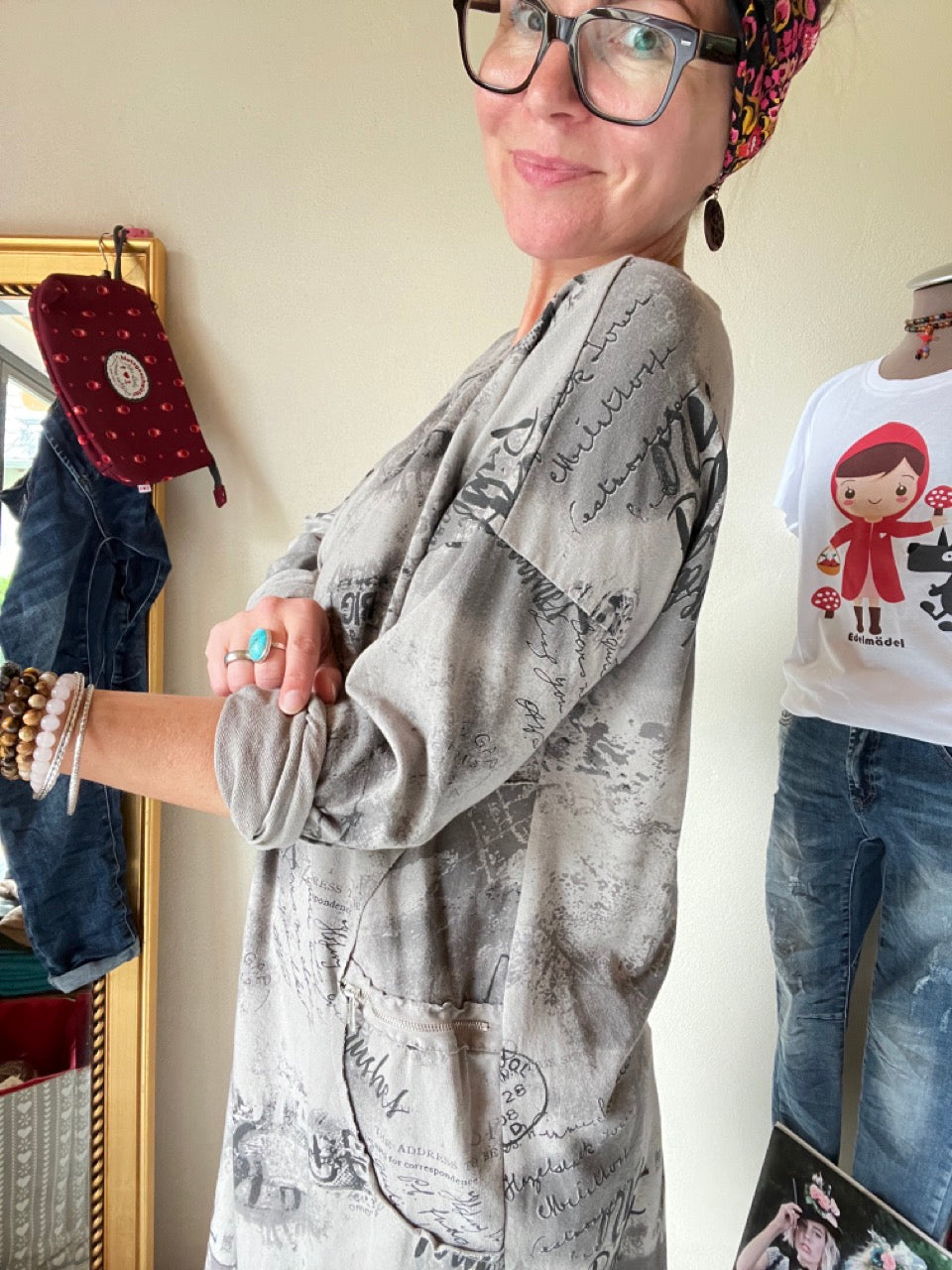 Shirt Kleid Paris Grau