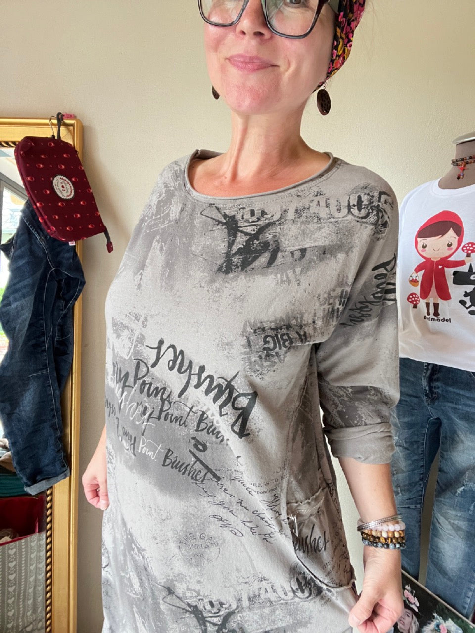 Shirt Kleid Paris Grau