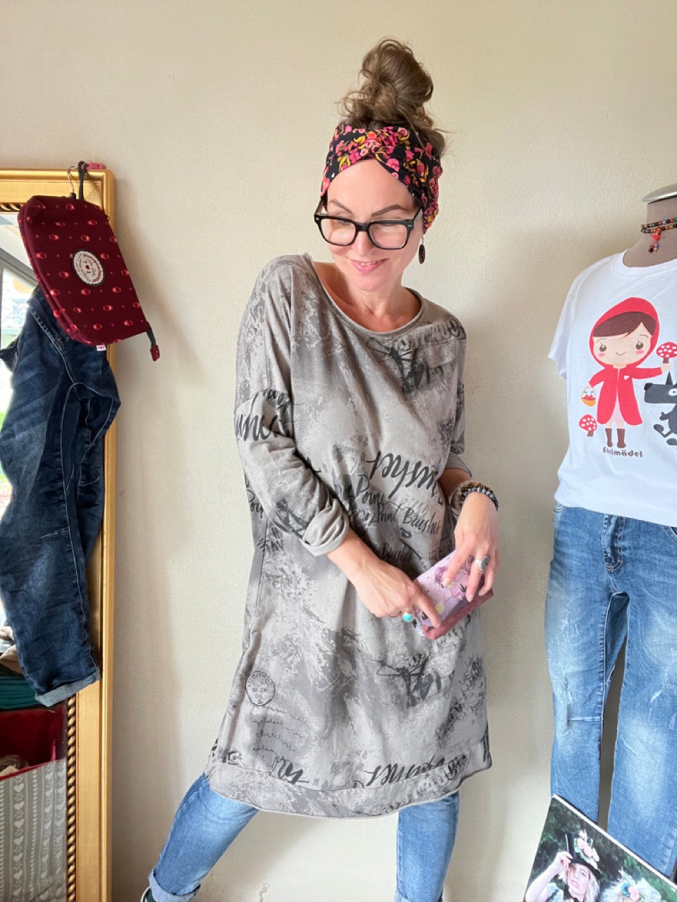 Shirt Kleid Paris Grau