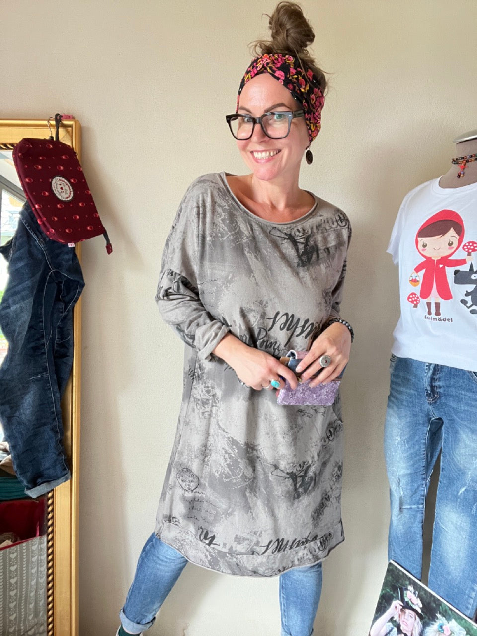 Shirt Kleid Paris Grau