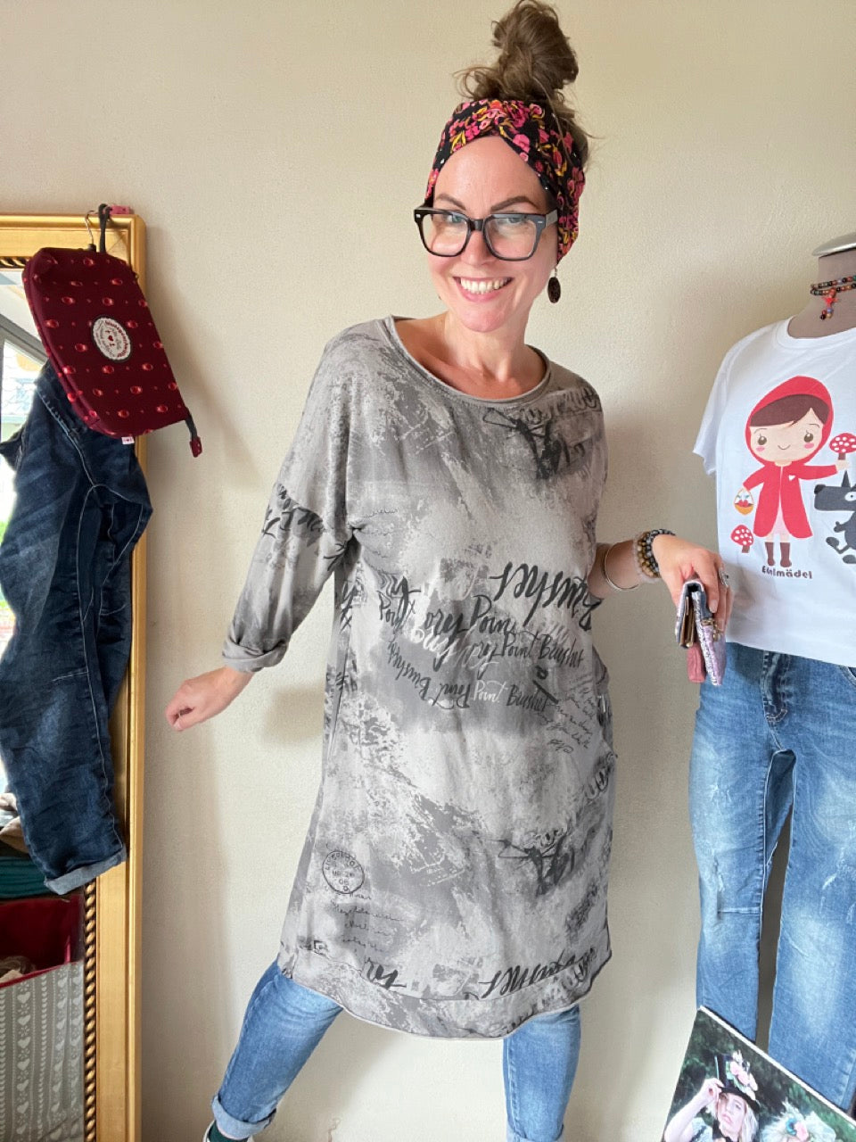 Shirt Kleid Paris Grau