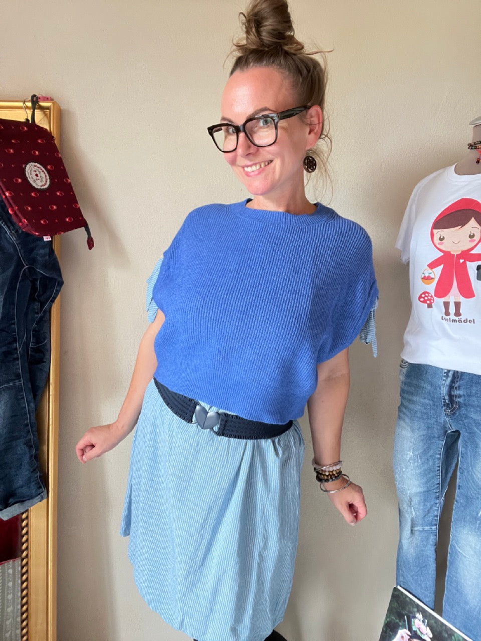 Oversize Pullunder Blau