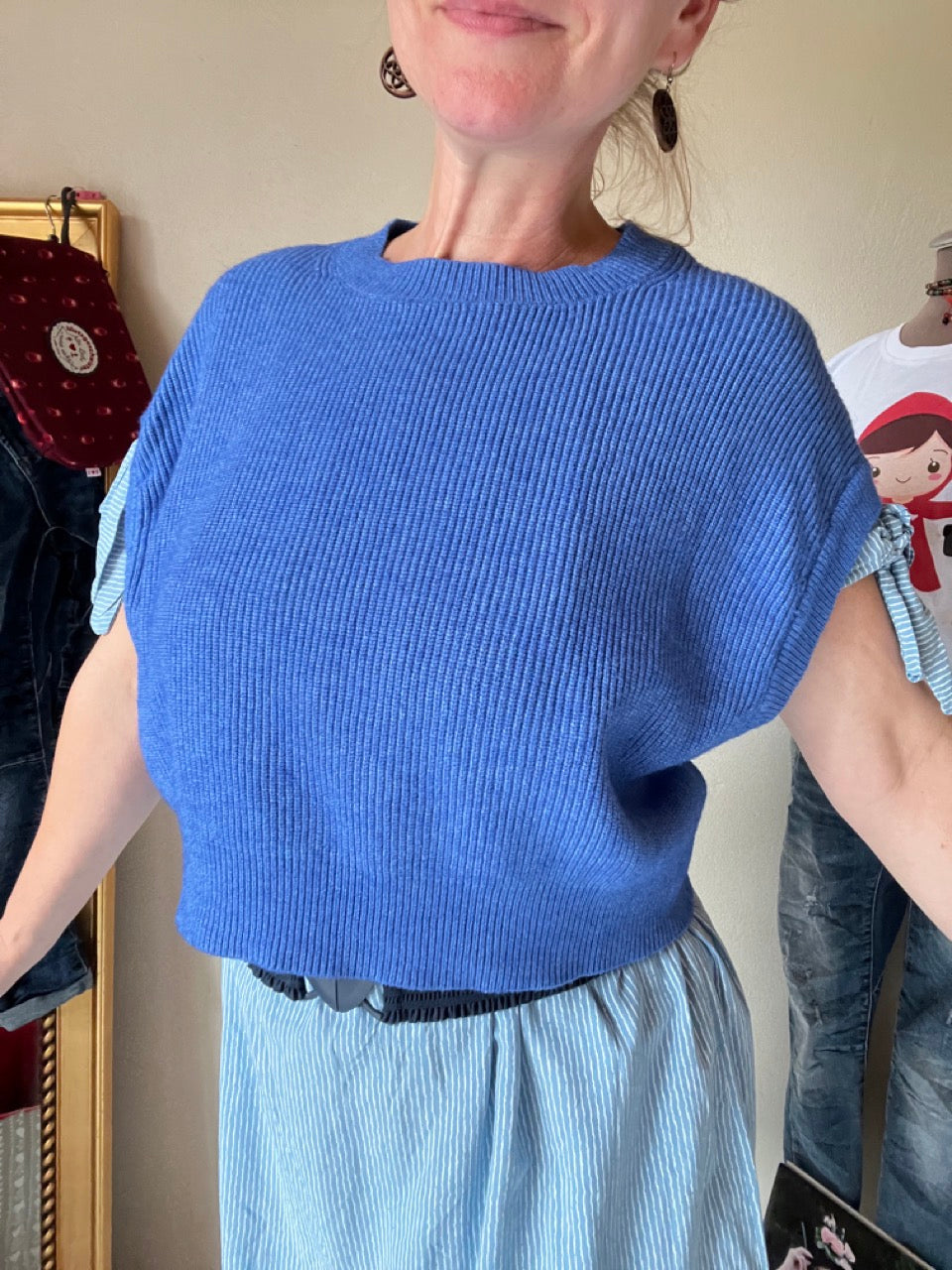 Oversize Pullunder Blau