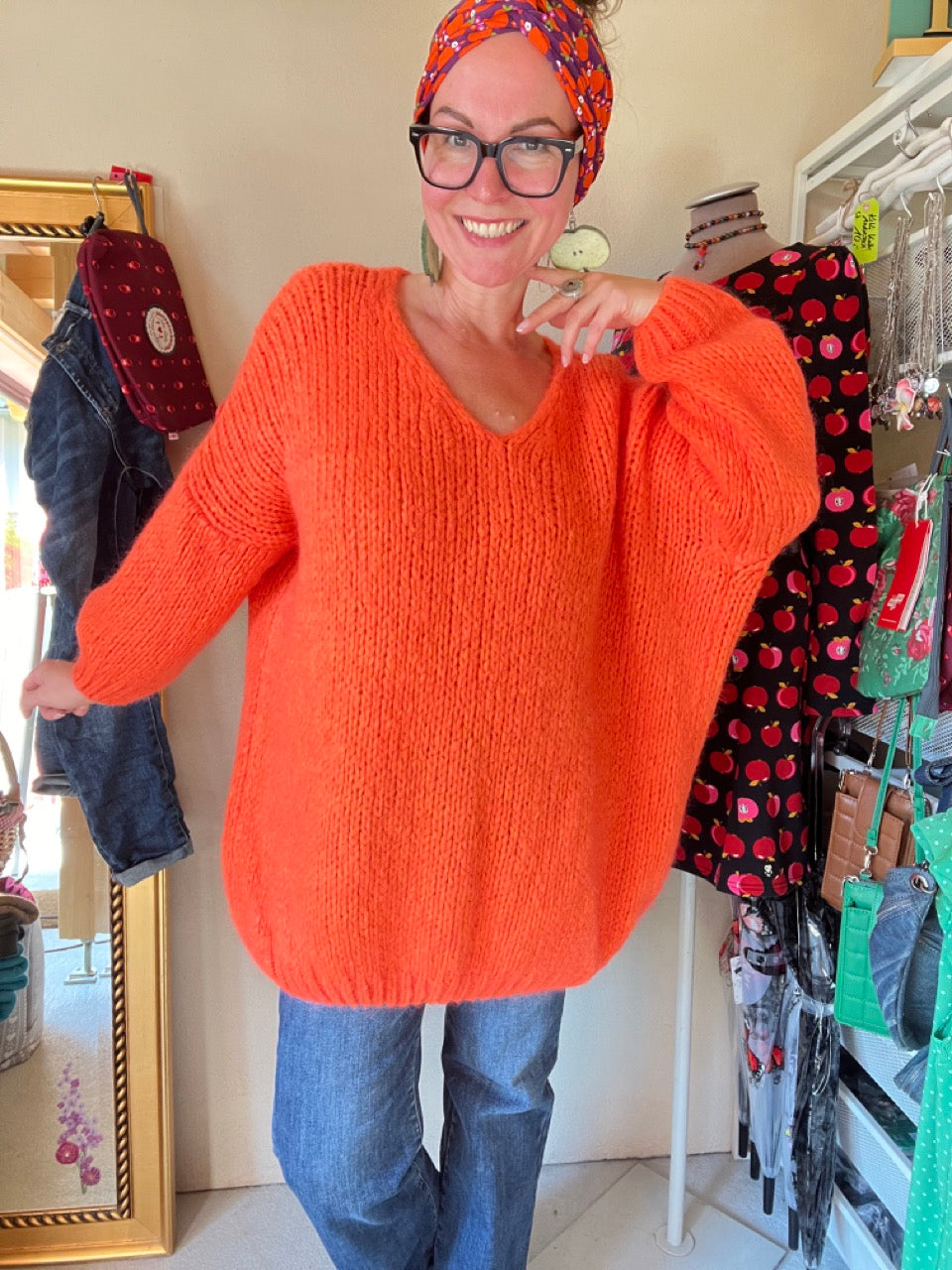 Strickpullover Loreley Orange