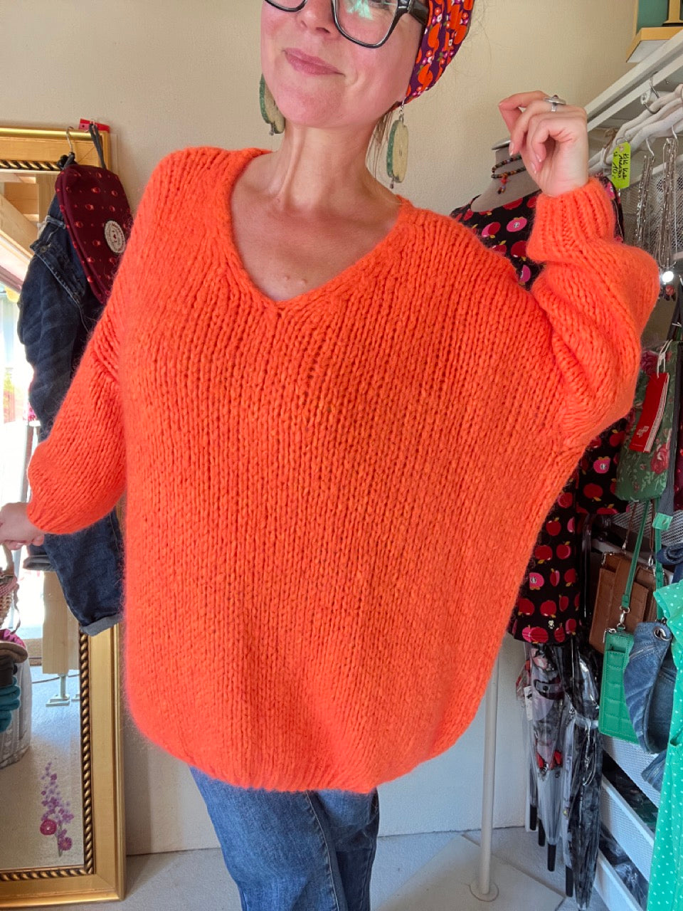 Strickpullover Loreley Orange