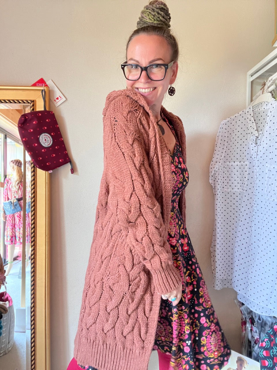 Strickmantel Miss Lucky Schokobraun