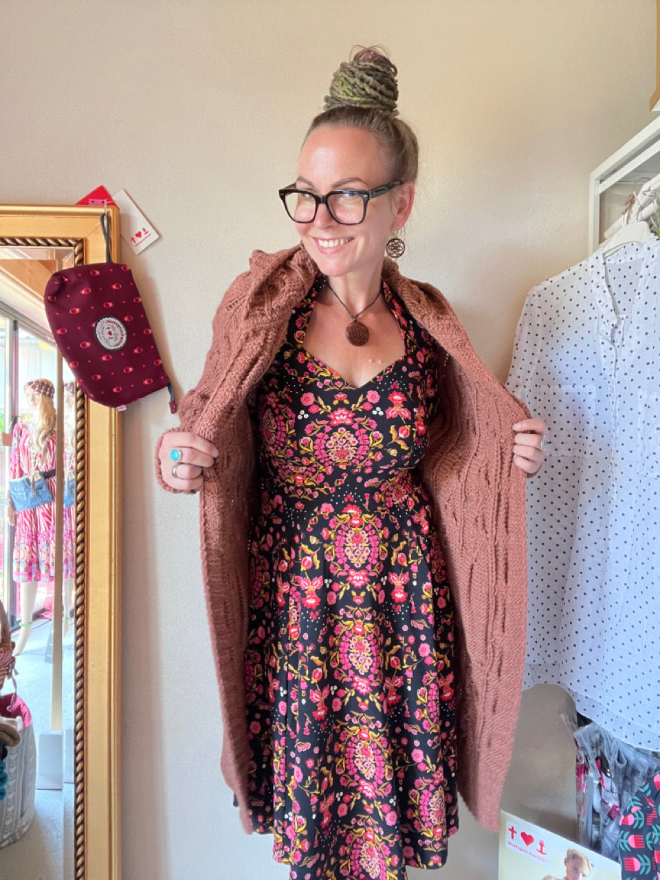 Strickmantel Miss Lucky Schokobraun