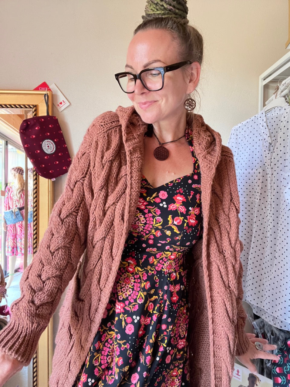 Strickmantel Miss Lucky Schokobraun
