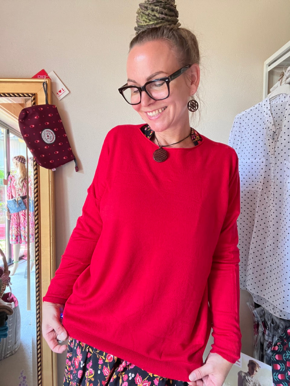 Pulli Federleicht Rot