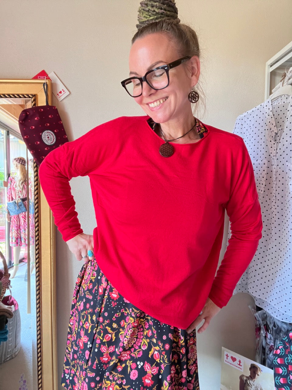 Pulli Federleicht Rot