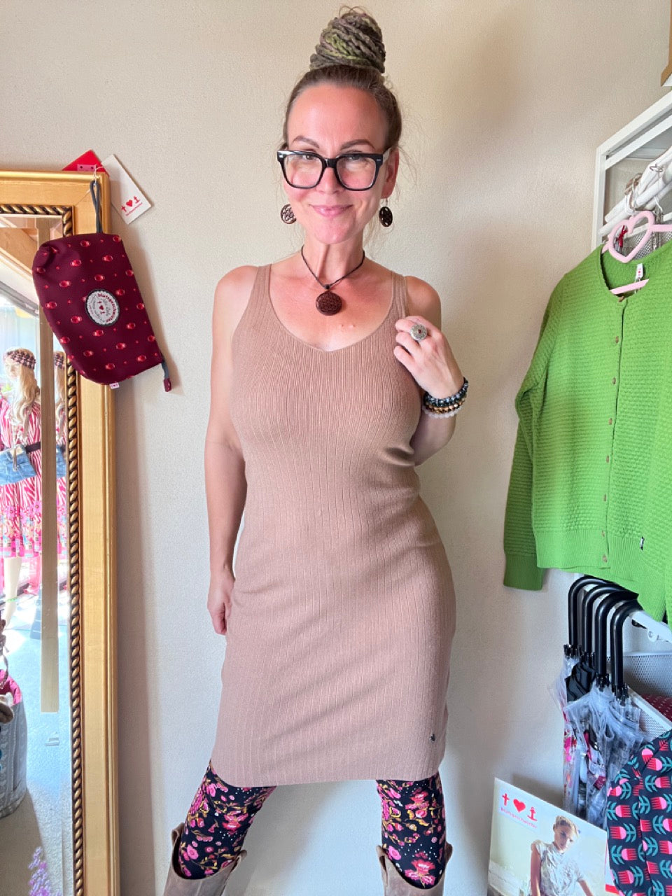Set Kleid und Pulli Starlight Cappuccino