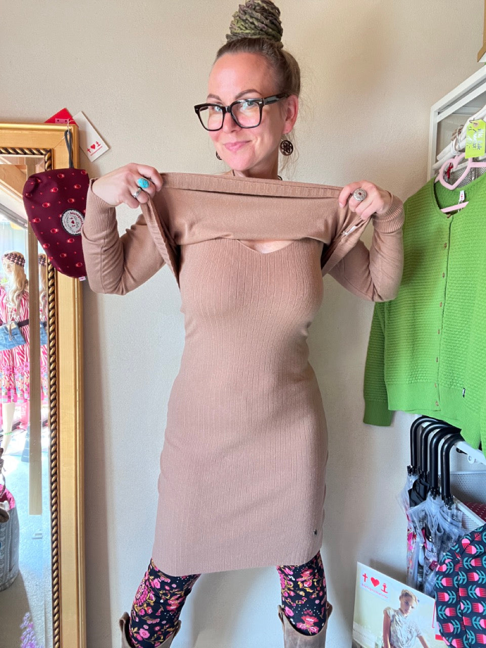 Set Kleid und Pulli Starlight Cappuccino